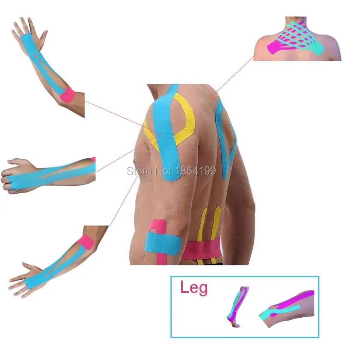 OEM - Pack 03 Cintas Adhesiva Deportiva Elástica Kinesiologa