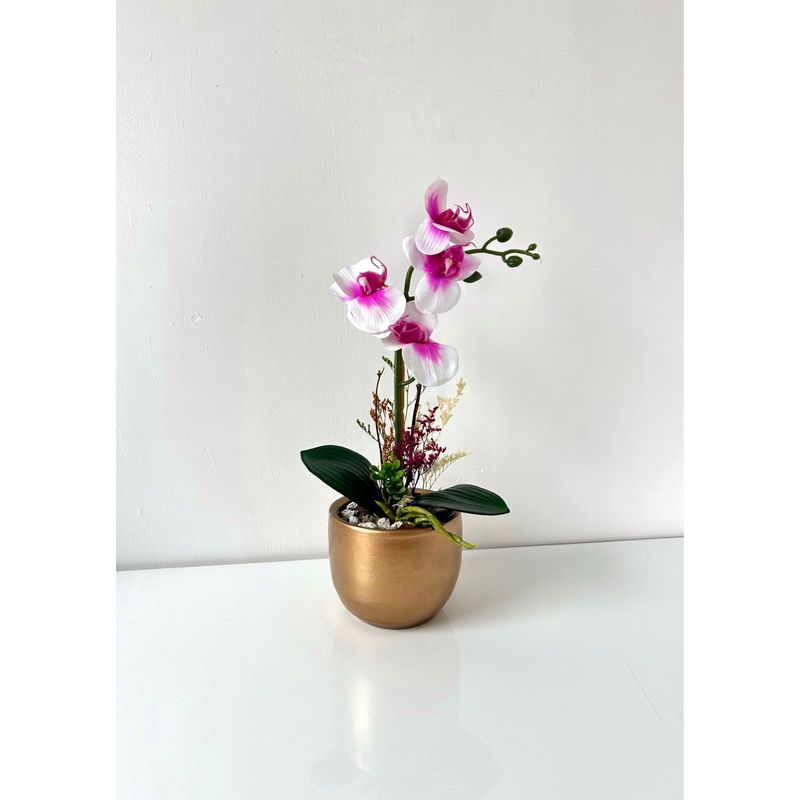 IMPORTADO MC - ORQUIDEA  FUCSIA BASE DORADA 33X11