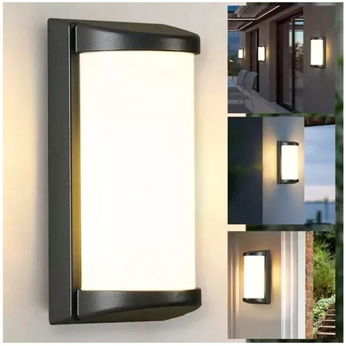 GENERICO - Lampara de pared Aplique LED 24W Negro Luz Blanca