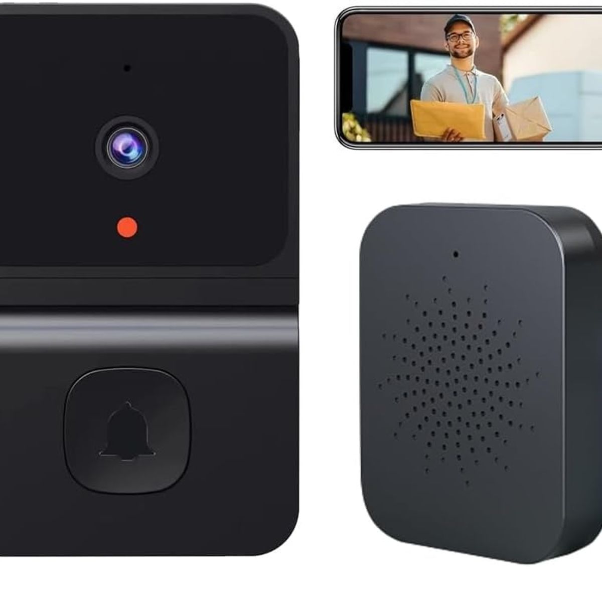 OEM - Timbre inalámbrico con cámara HD para exteriores con visión nocturna