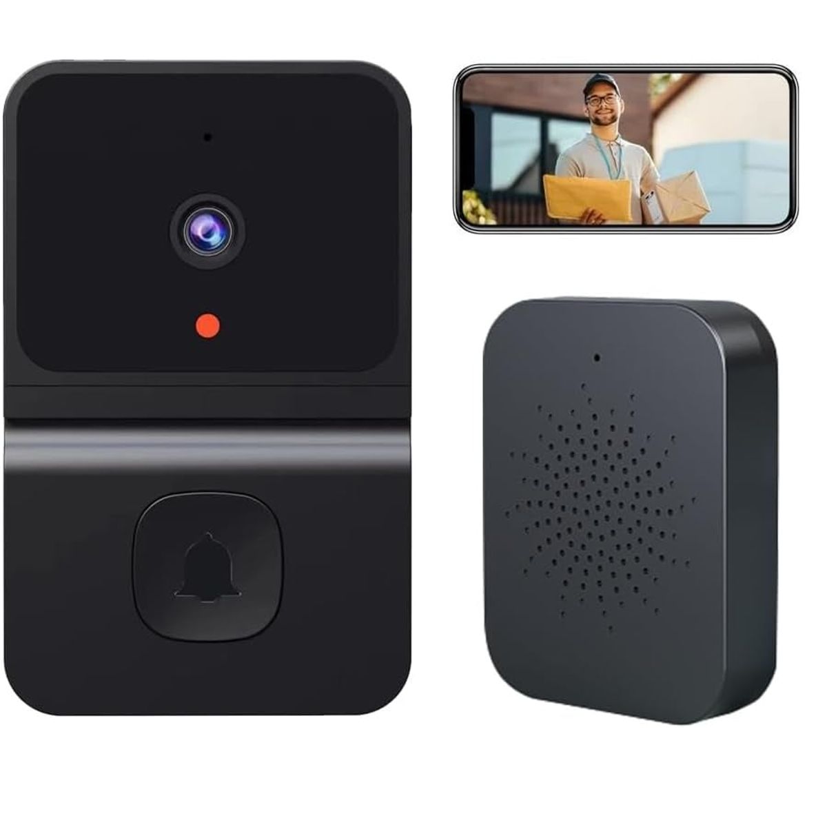 OEM - Timbre inalámbrico con cámara HD para exteriores con visión nocturna