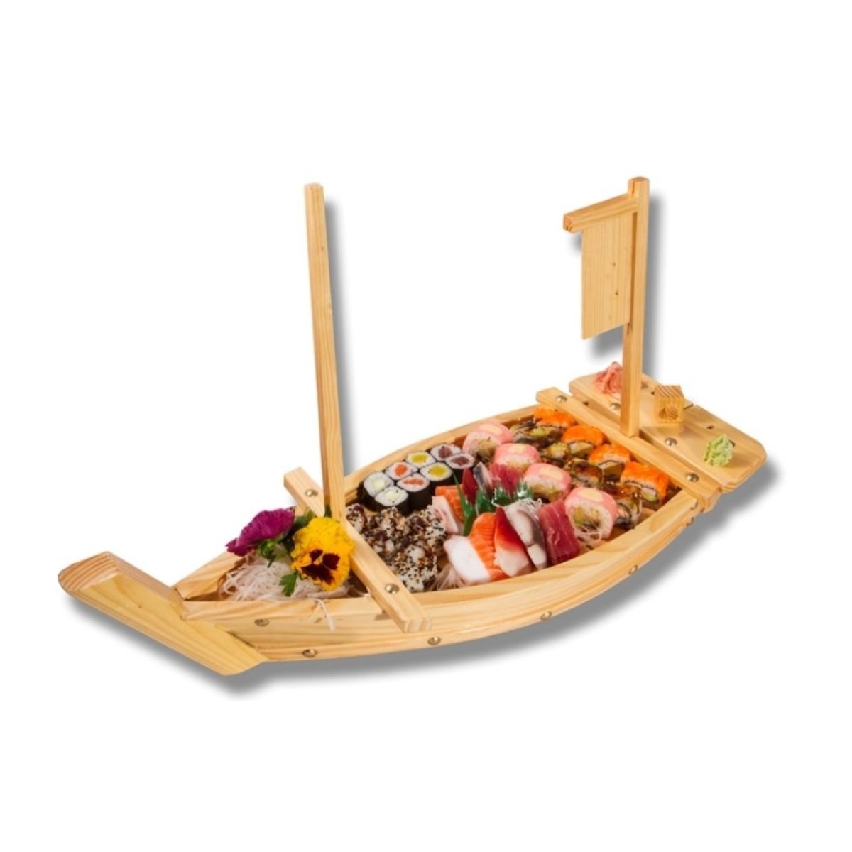 GENERICO - Tabla De Bambu Barco 50cm Makis Sushi