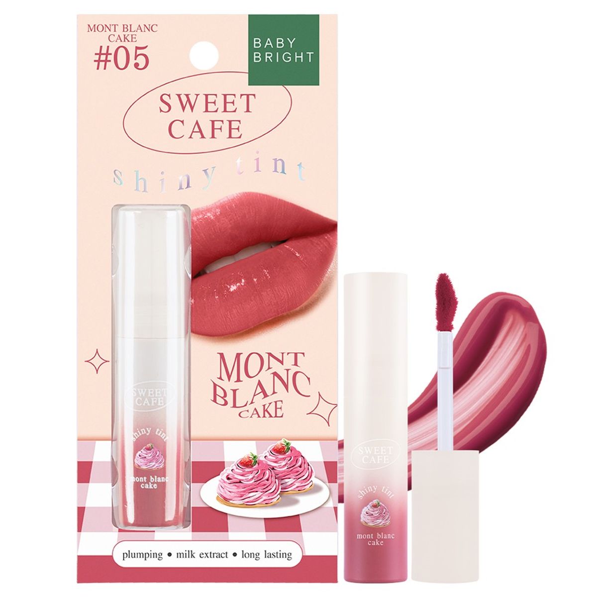 CATHY DOLL - Baby Bright Sweet Cafe Shiny Tint 2.8 GR 05 Mont Blanc Cake