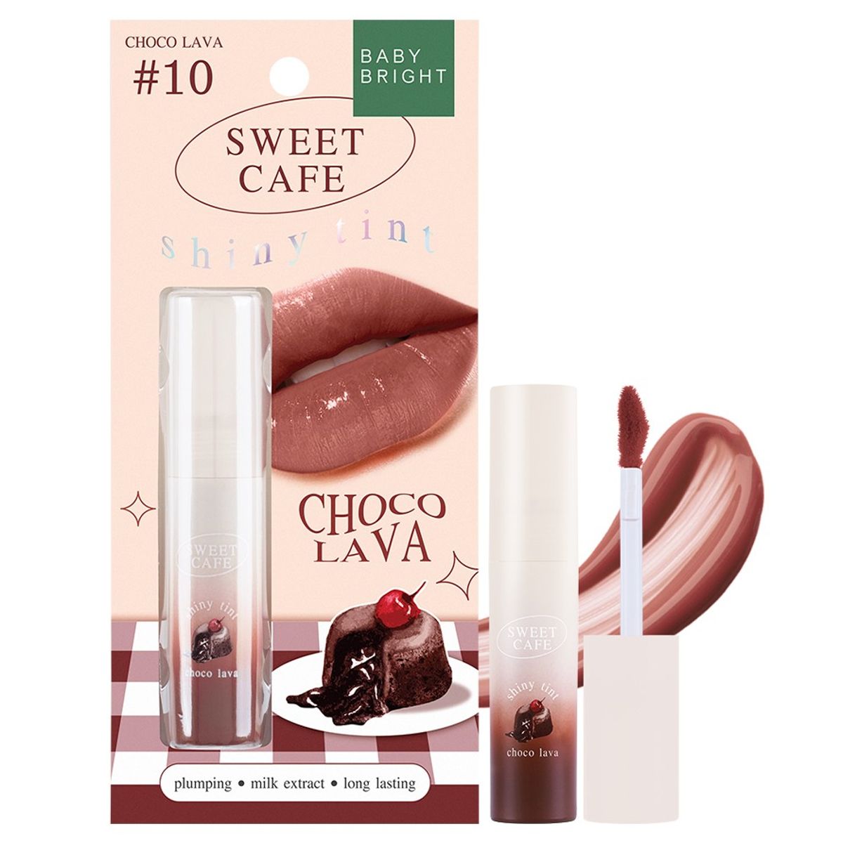CATHY DOLL - Baby Bright Sweet Cafe Shiny Tint 2.8 GR 10 Choco Lava