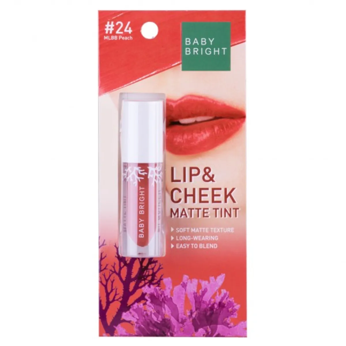 CATHY DOLL - Baby Bright Lip & Cheek Matte Tint 2.4g 24 MLBB Peach