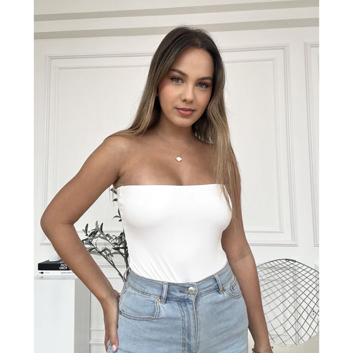 SOLARY - Body Strapless Aurora Blanco Perlado