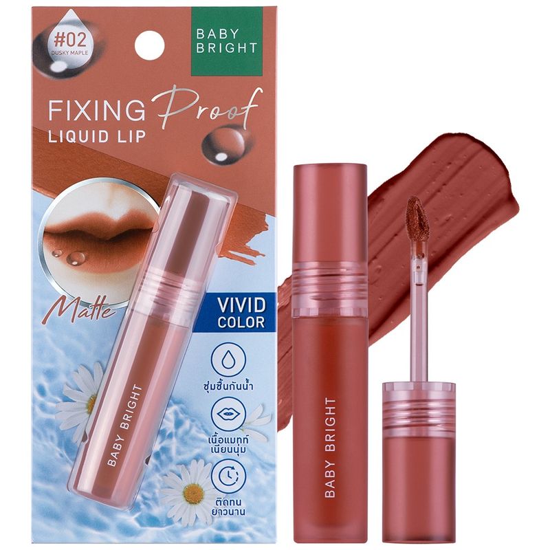 CATHY DOLL - Baby Bright Fixing Proof Liquid Lip 4g 02 Dusky Maple