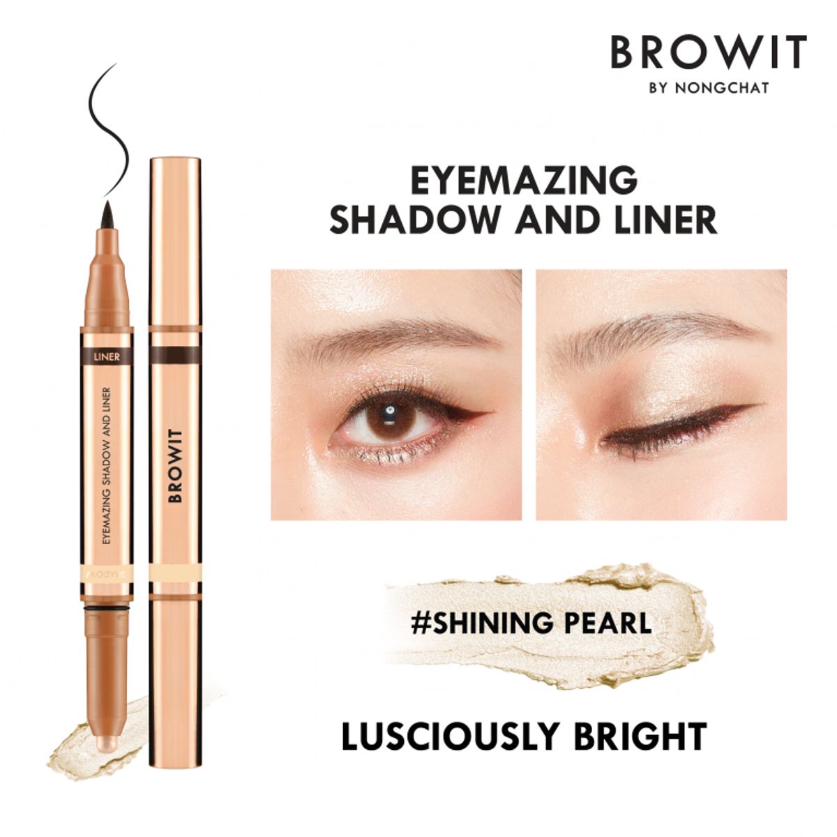CATHY DOLL - Browit Eye Shadow and Liner 060g+085ml Shining Pearl