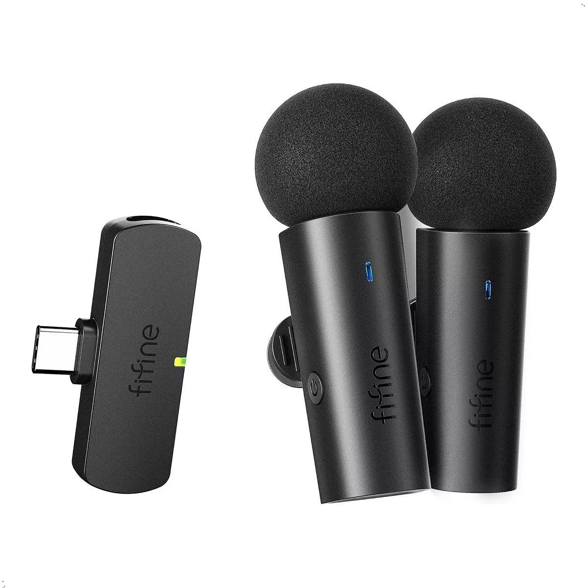 FIFINE - Micrófono Lavalier Fifine M8 Wireless Type C Omnidireccional