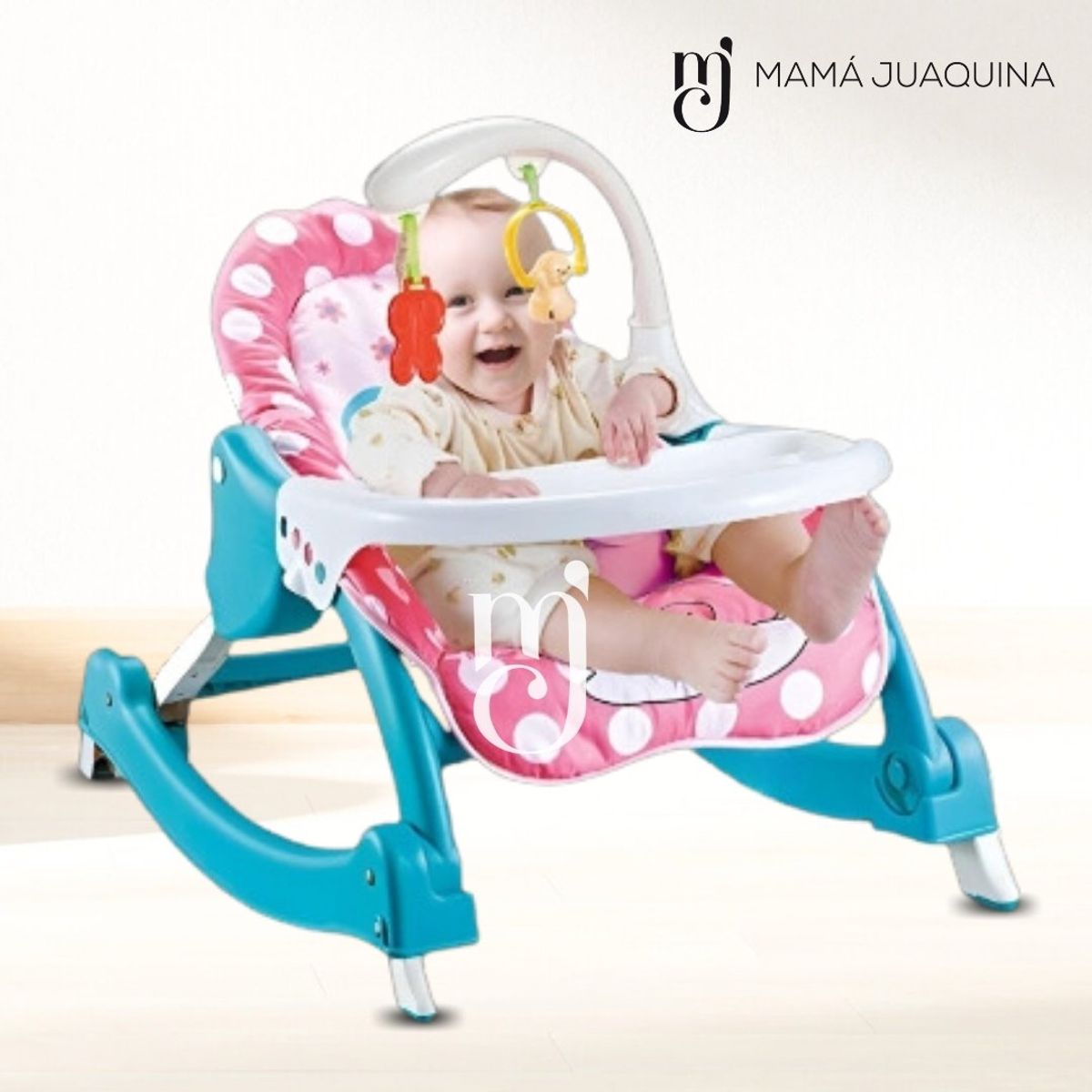 Baby - Silla Mecedora  «BABY ZU» Con bandeja Pink
