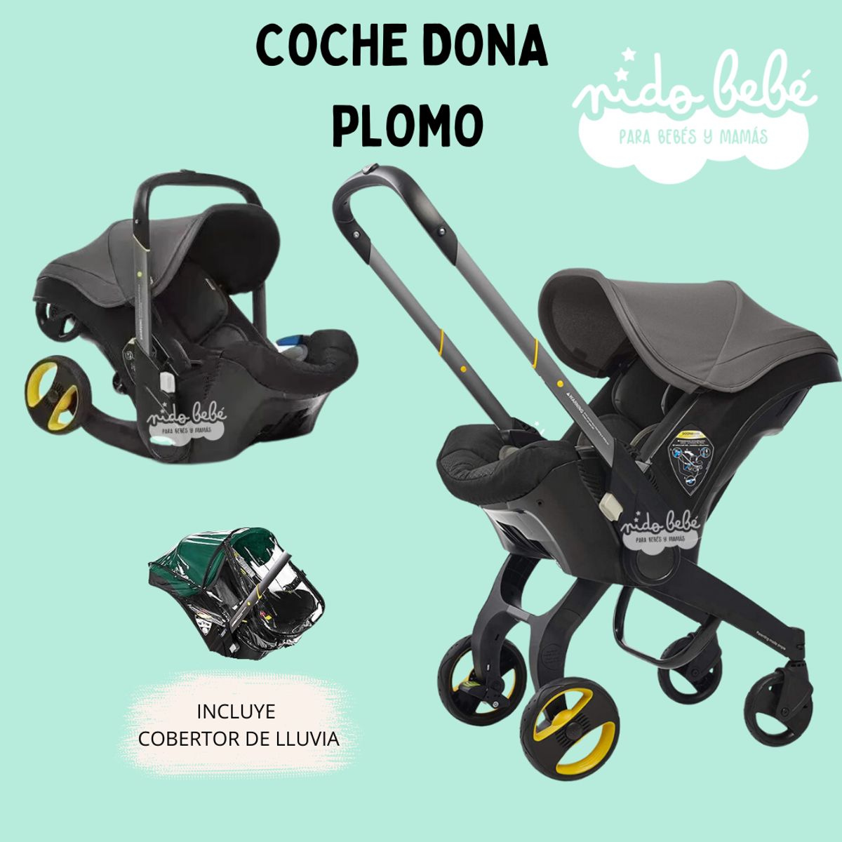 DONNA - Coche Portabebé 2 en 1 Donna GRAY