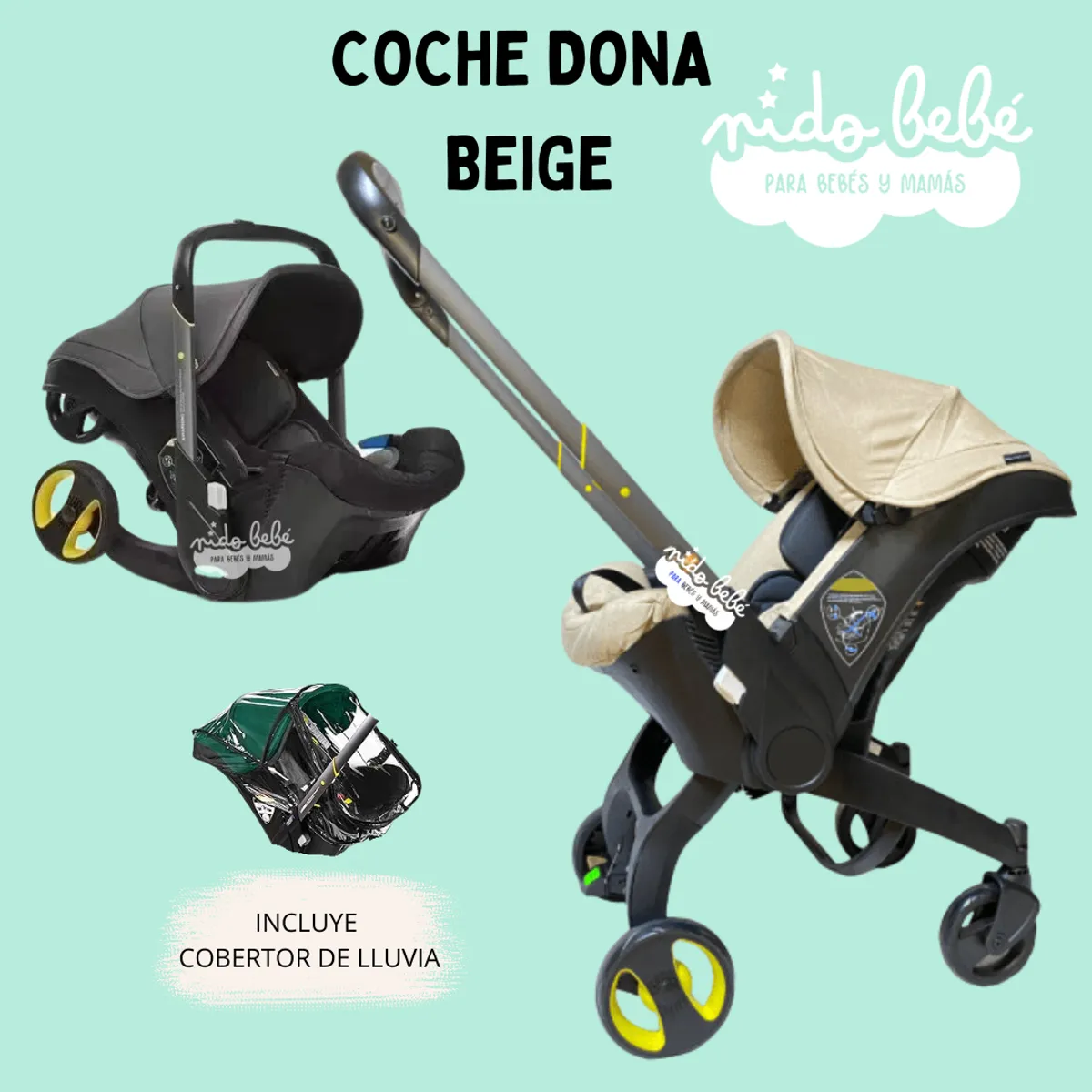 DONNA - Coche Portabebé 2 en 1 Donna KHAKI