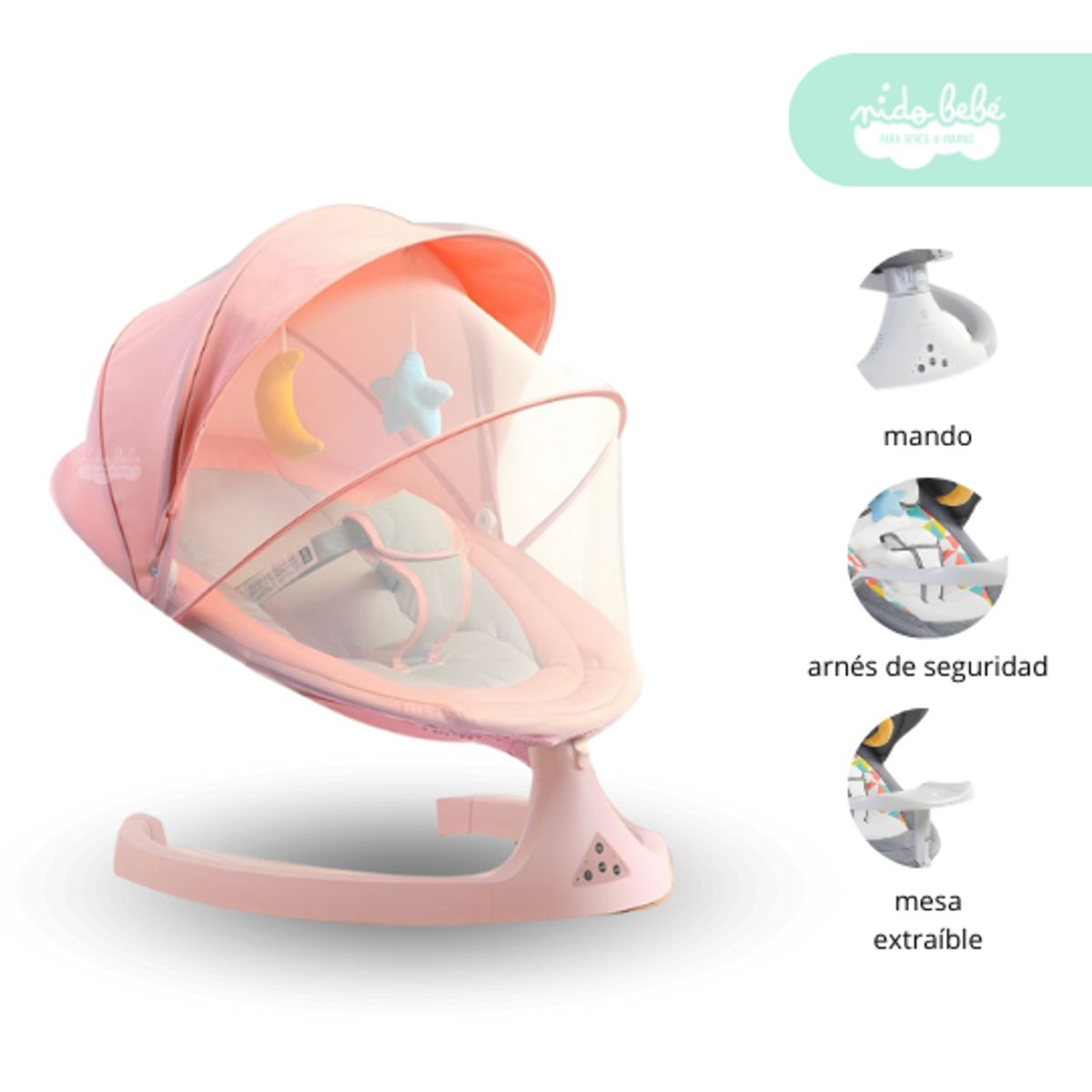 GENERICO - Silla mecedora eléctrica Baby Dream Pink