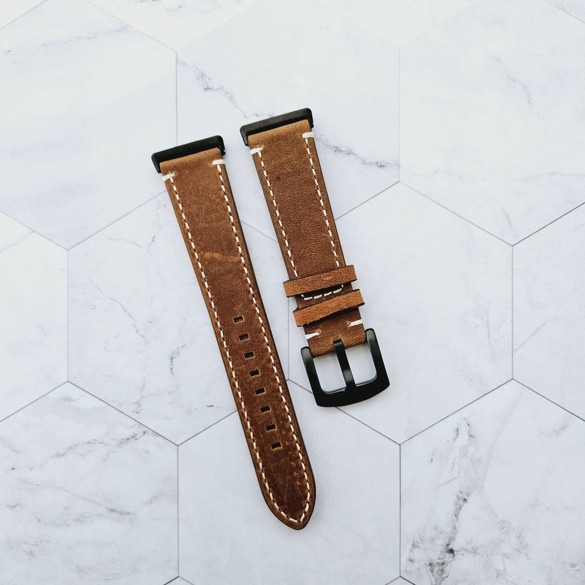 GENERICO - Correa Cuero para HUAWEI FIT 3 - Marron