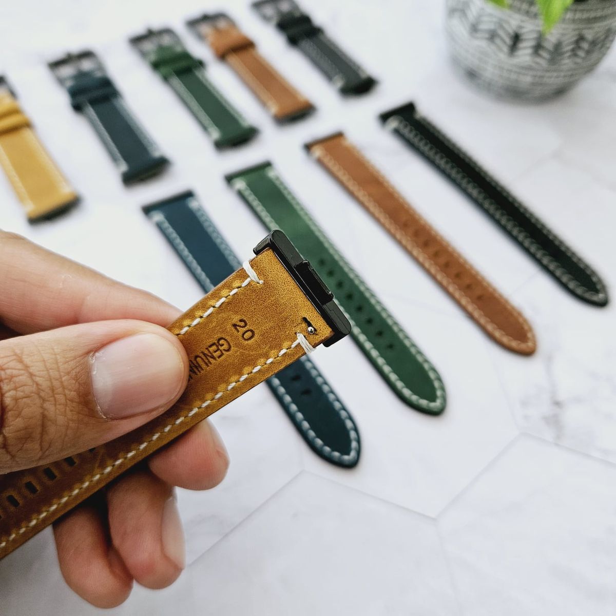 GENERICO - Correa Cuero para HUAWEI FIT 3 - Marron