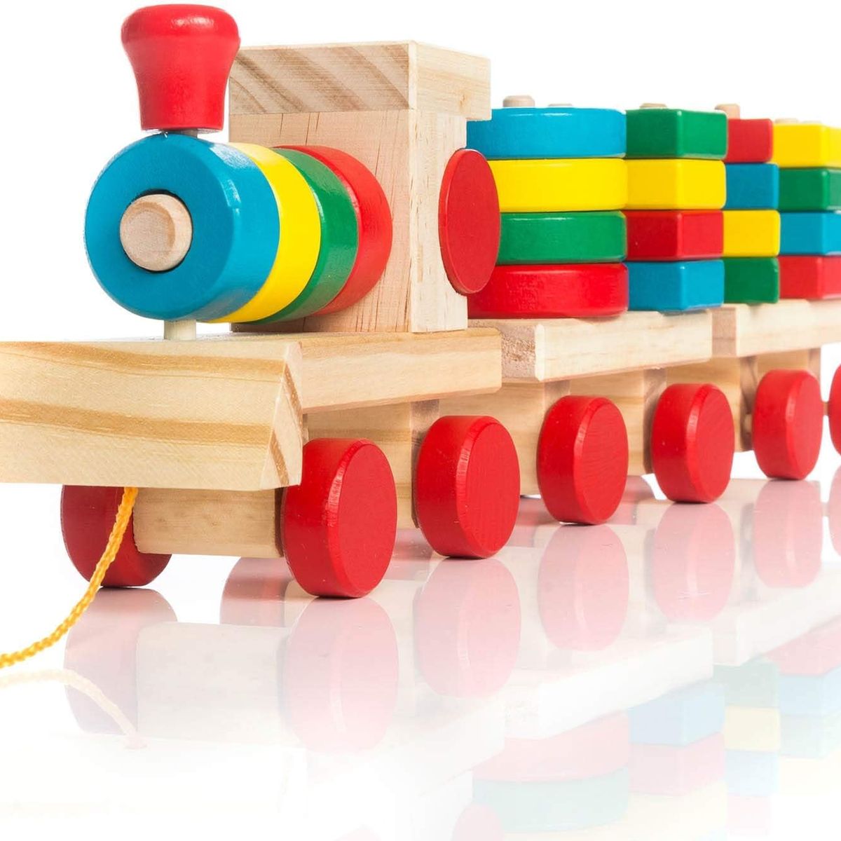 GENERICO - Tren De Madera Didáctico Encaje De Formas Geométricas