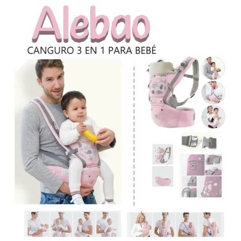 GENERICO - Canguro Para Bebé Ergonómico Ballena 3 en 1 Gris