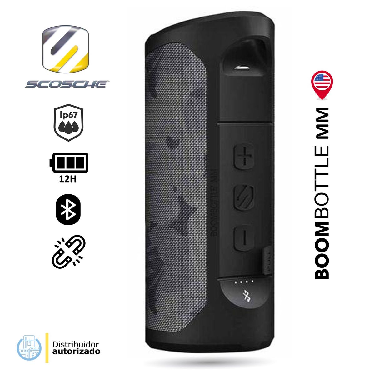 SCOSCHE - Parlante Portable SCOSCHE Magic Mount Boombottle MM - Camuflado