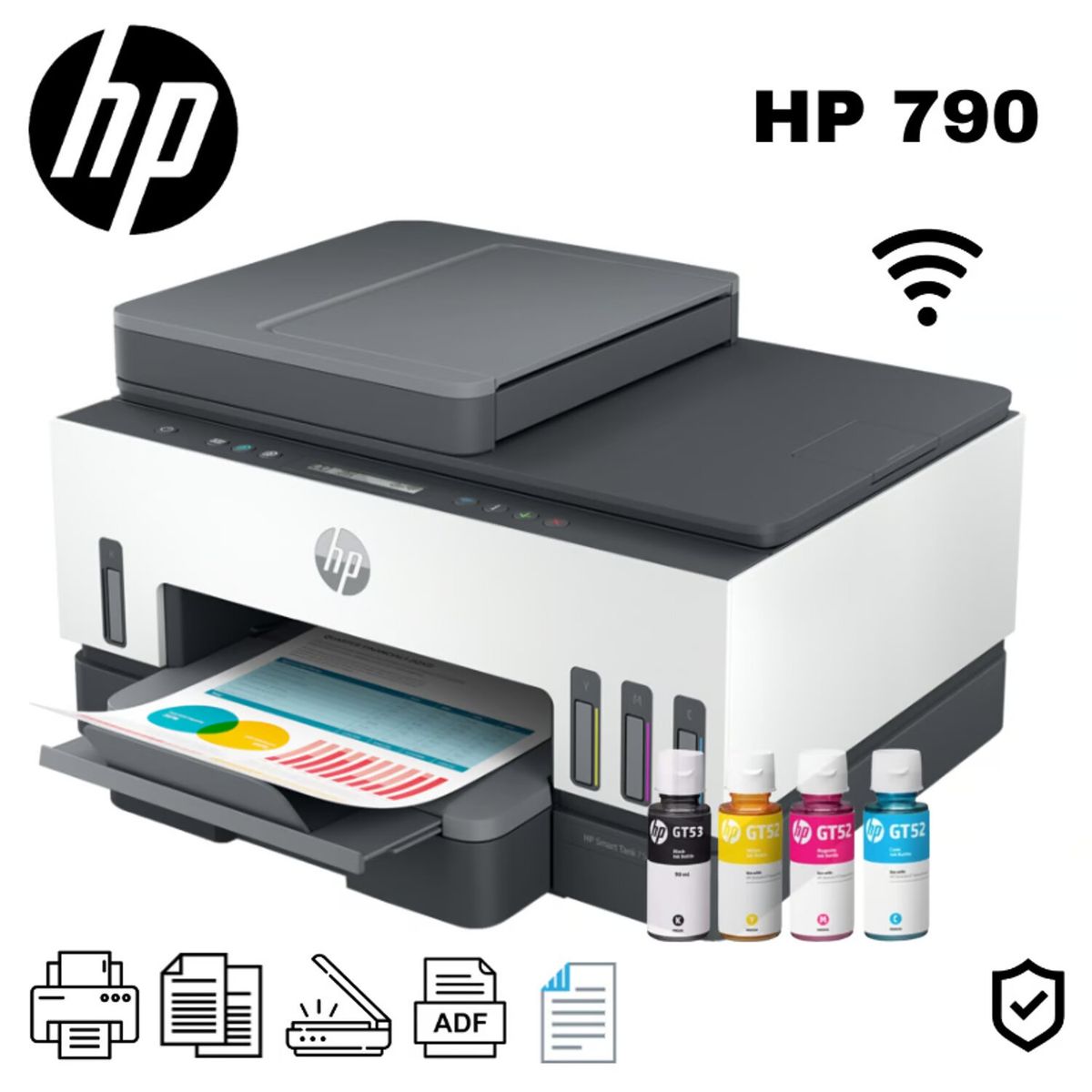 HP - Impresora Multifuncional HP Smart Tank 790 Wifi Dúplex ADF Fax