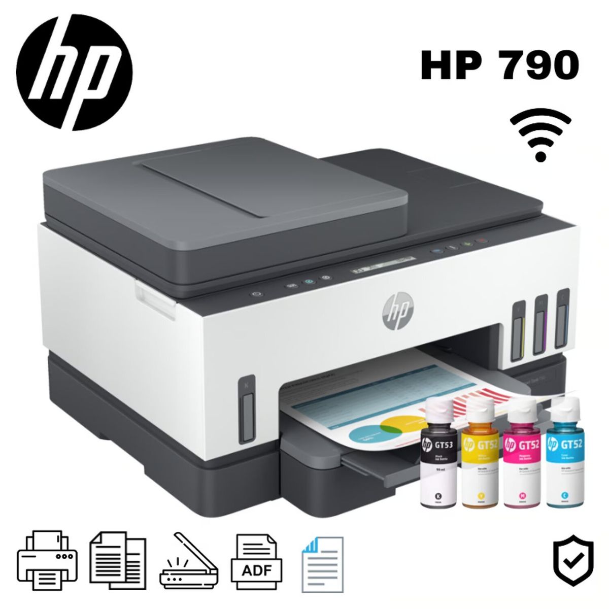 HP - Impresora Multifuncional HP Smart Tank 790 Wifi Dúplex ADF Fax