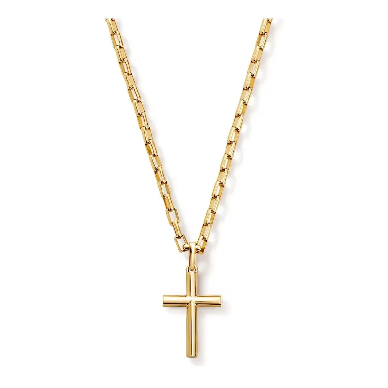 ESIKA - Collar Cadena Hope Cross Esperanza - Cruz Baño Oro 24k Hombre 60cm