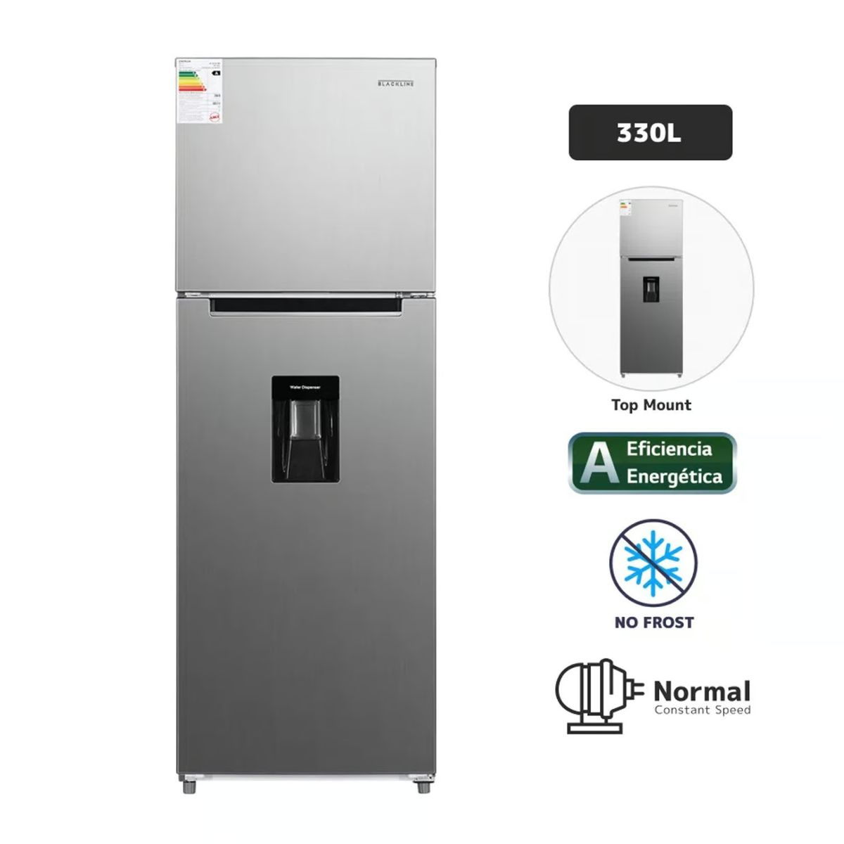 BLACKLINE - Refrigeradora BLACKLINE TM 340L No Frost Inox