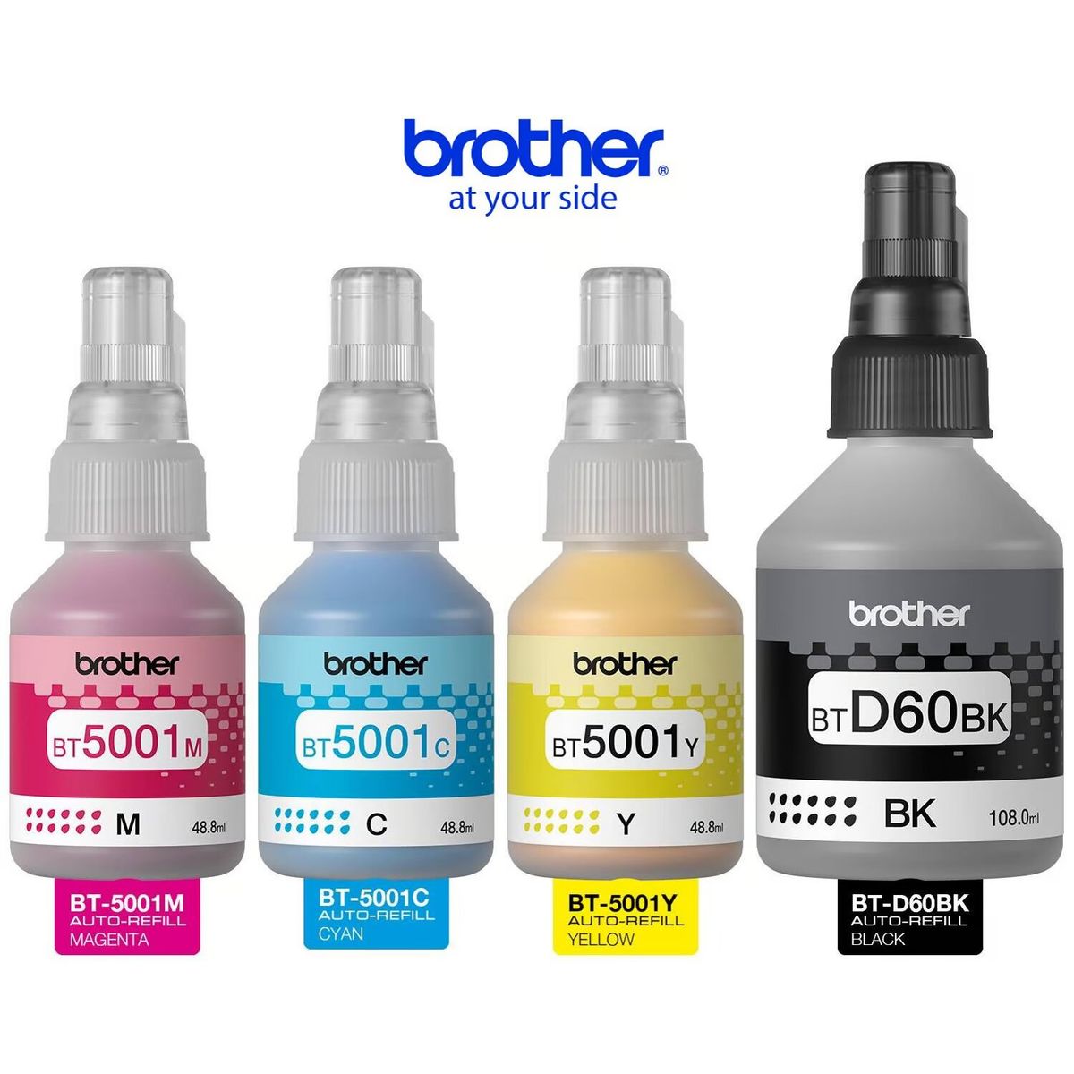 BROTHER - KIT DE 4 TINTAS BROTHER BTD-60BK BT-5001C BT-5001M BT-5001 ORIGINAL