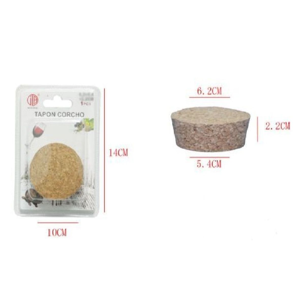 OTTOWARE - Set de 3 Tapones de Corcho 6.2 cm