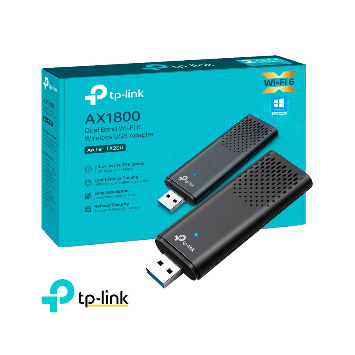 TP LINK - Archer TX20U Adaptador USB inalámbrico Wi-Fi 6 AX1800