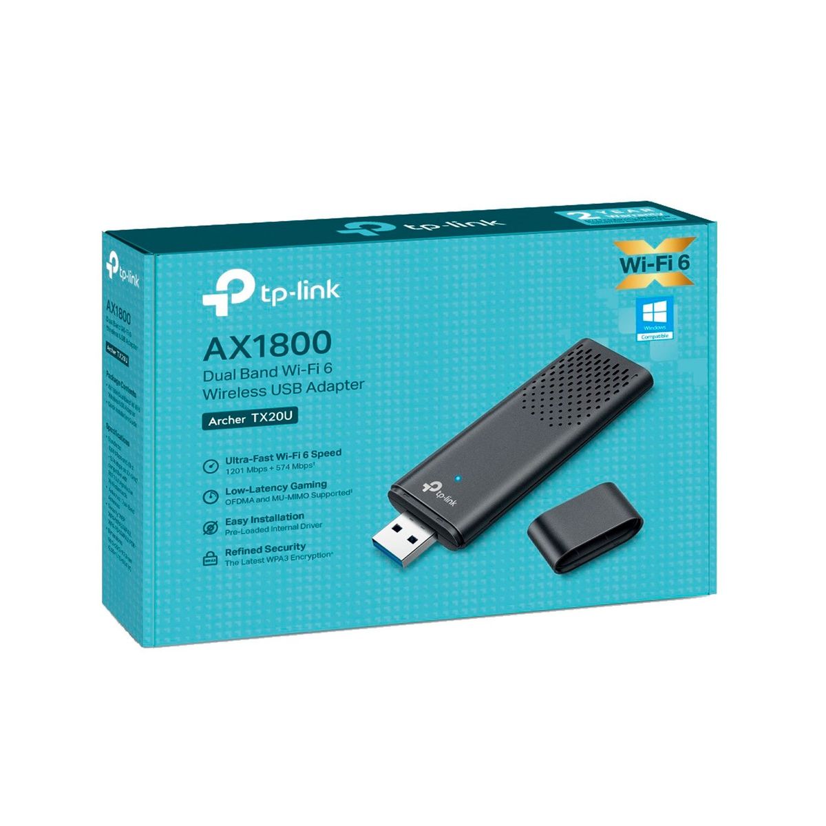 TP LINK - Archer TX20U Adaptador USB inalámbrico Wi-Fi 6 AX1800