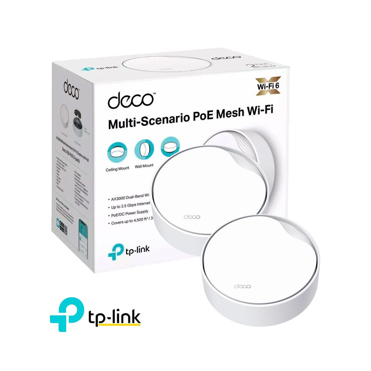 TP LINK - Deco X50-PoE 2 Pack Wifi 6 Sistema Mesh AX3000
