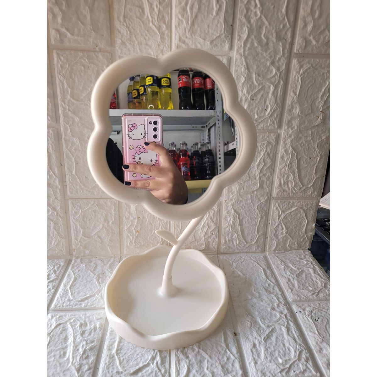 GENERICO - ESPEJO FLOR BLANCO