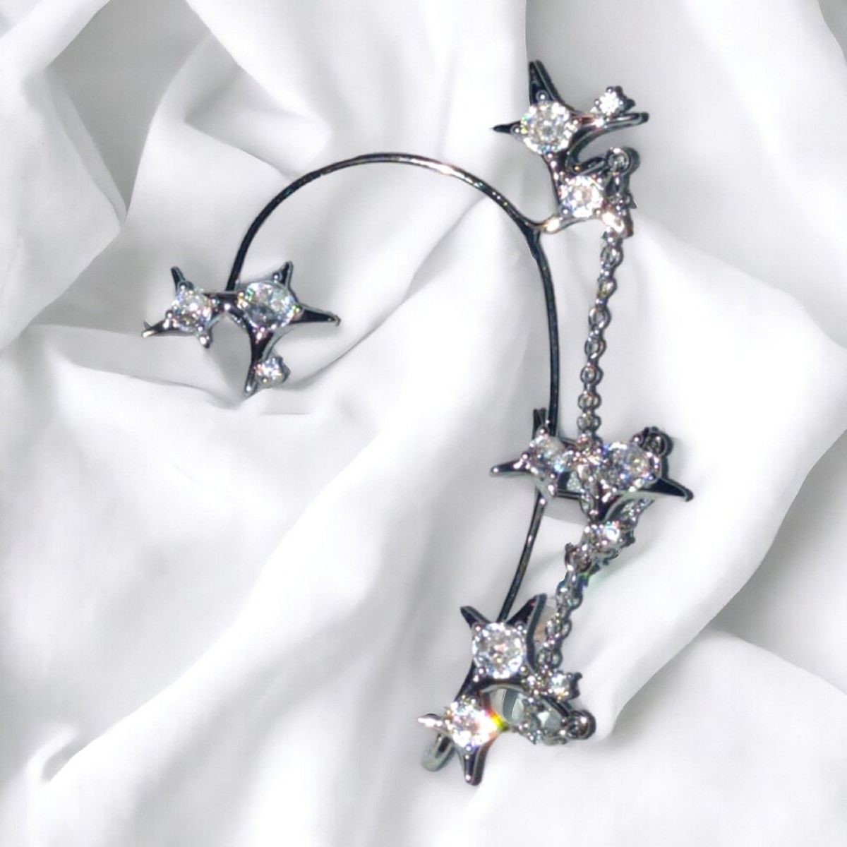 GENERICO - Aretes Trepadores de Fantasía Estrella Plateado