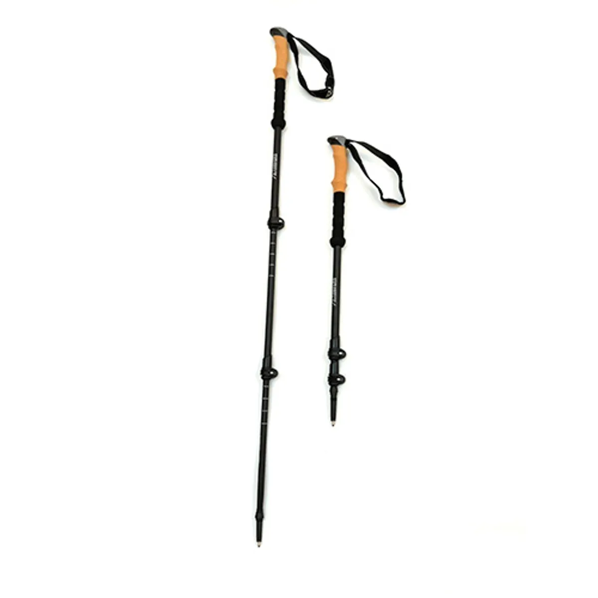 GENERICO - Baston De Trekking Mango De Corcho Aluminio Camping - Negro