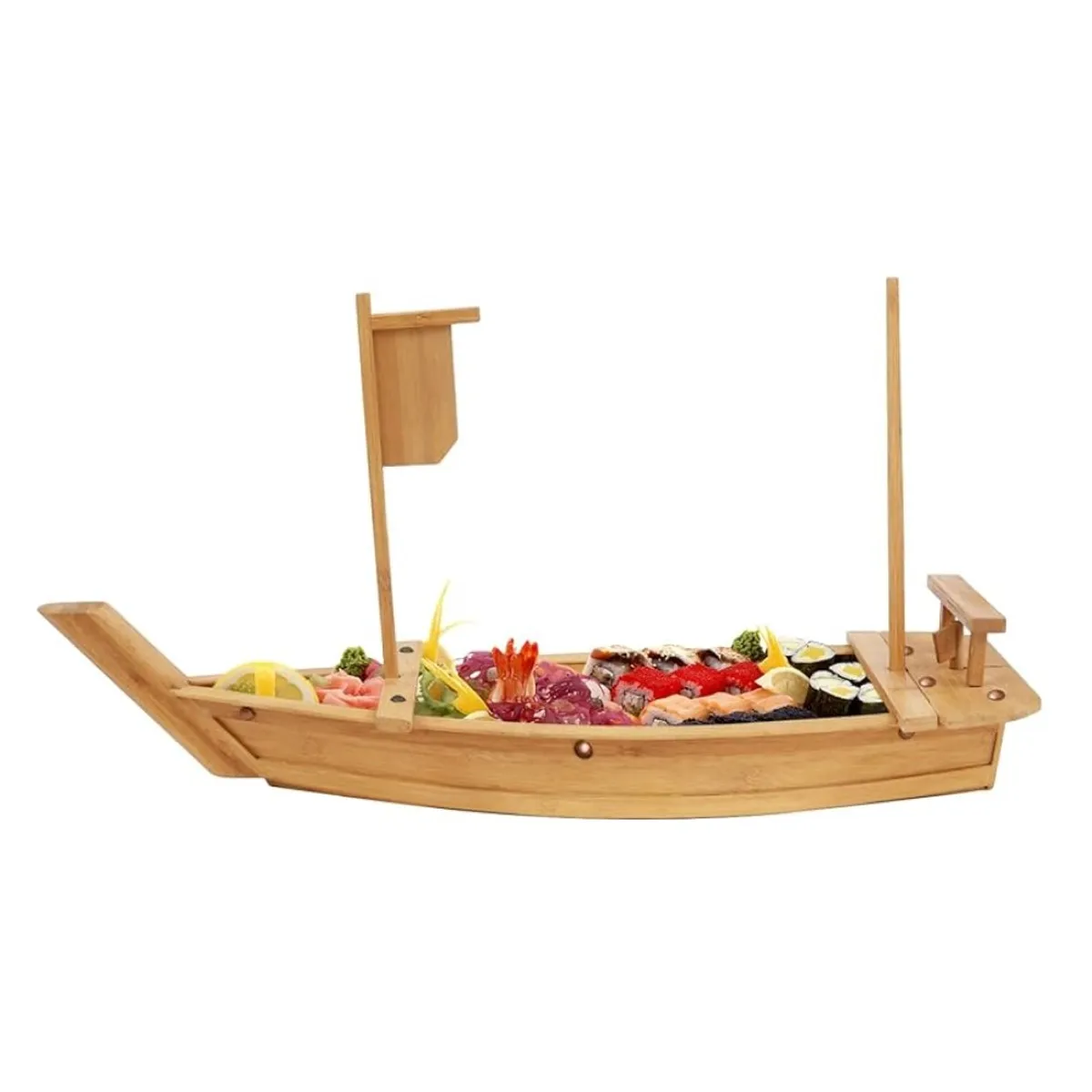 GENERICO - Tabla De Bambu Barco 80cm Makis Sushi