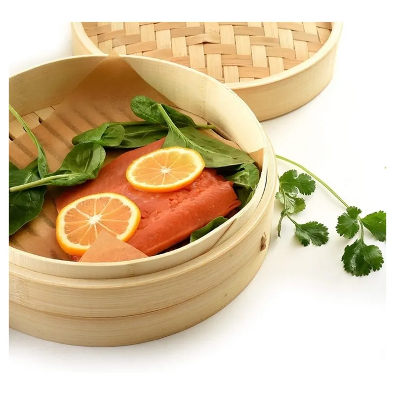 GENERICO - Vaporera De Bambu 1 Piso Con Tapa 19cm diam 2pza