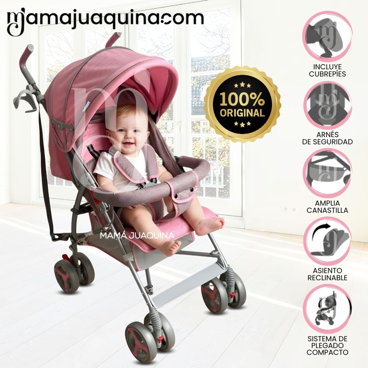 BABY - Coche Bastón «MAINSON» Pink