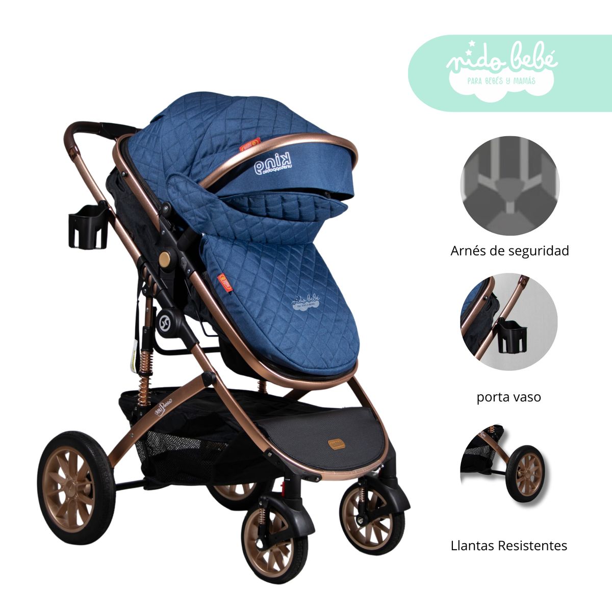 GENERICO - Coche Moises para bebe modelo Drax Edicion Blue