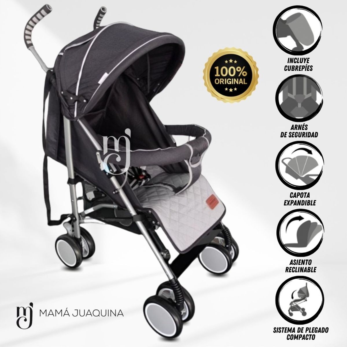 BABY - Coche Bastón «AMADEUS» Black