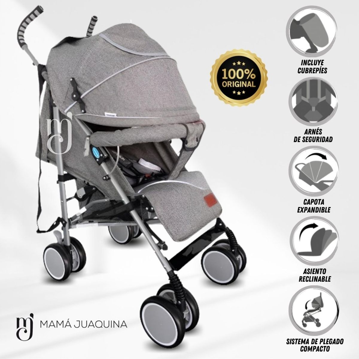 BABY - Coche Bastón «AMADEUS» Gray