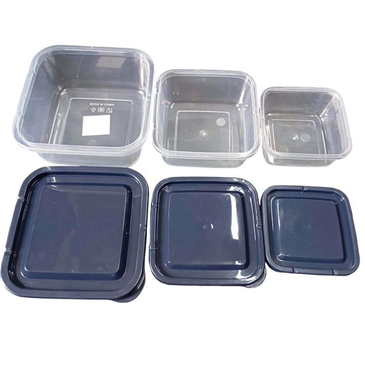 GENERICO - Tuppers  cuadrado contenedor de alimentos 3 tapers diferentes tamaños