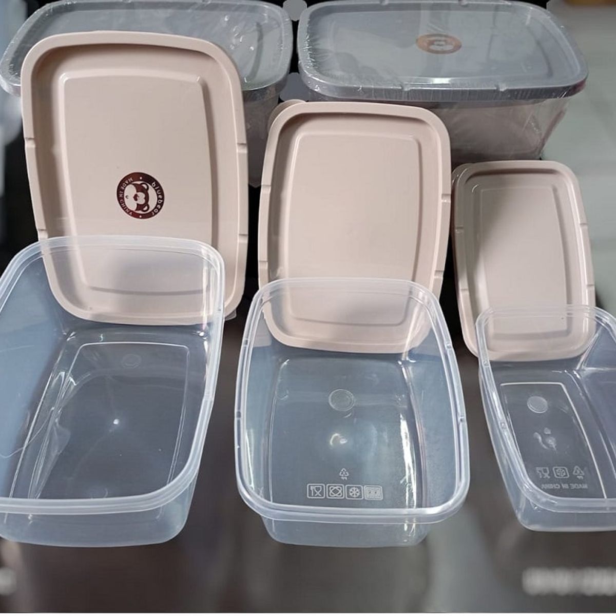 GENERICO - Tuppers rectangular contenedor de alimentos 3 tapers diferentes tamaños