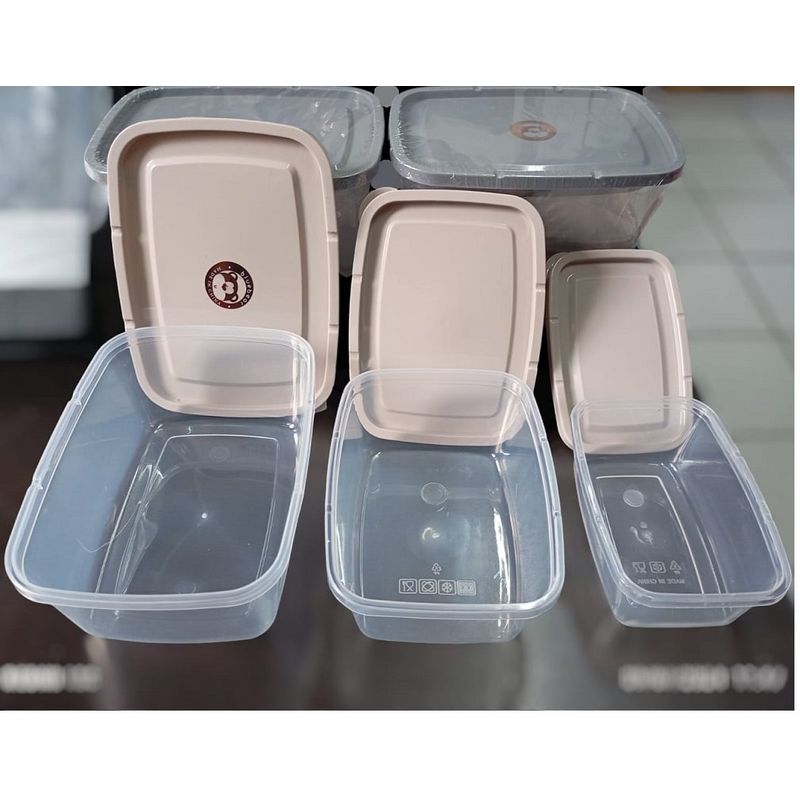 GENERICO - Tuppers contenedor de alimentos 3 tapers diferente rectangular
