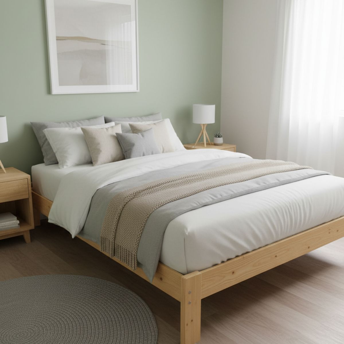 GENERICO - TARIMA DE PINO 2 PLZ COLOR NATURAL