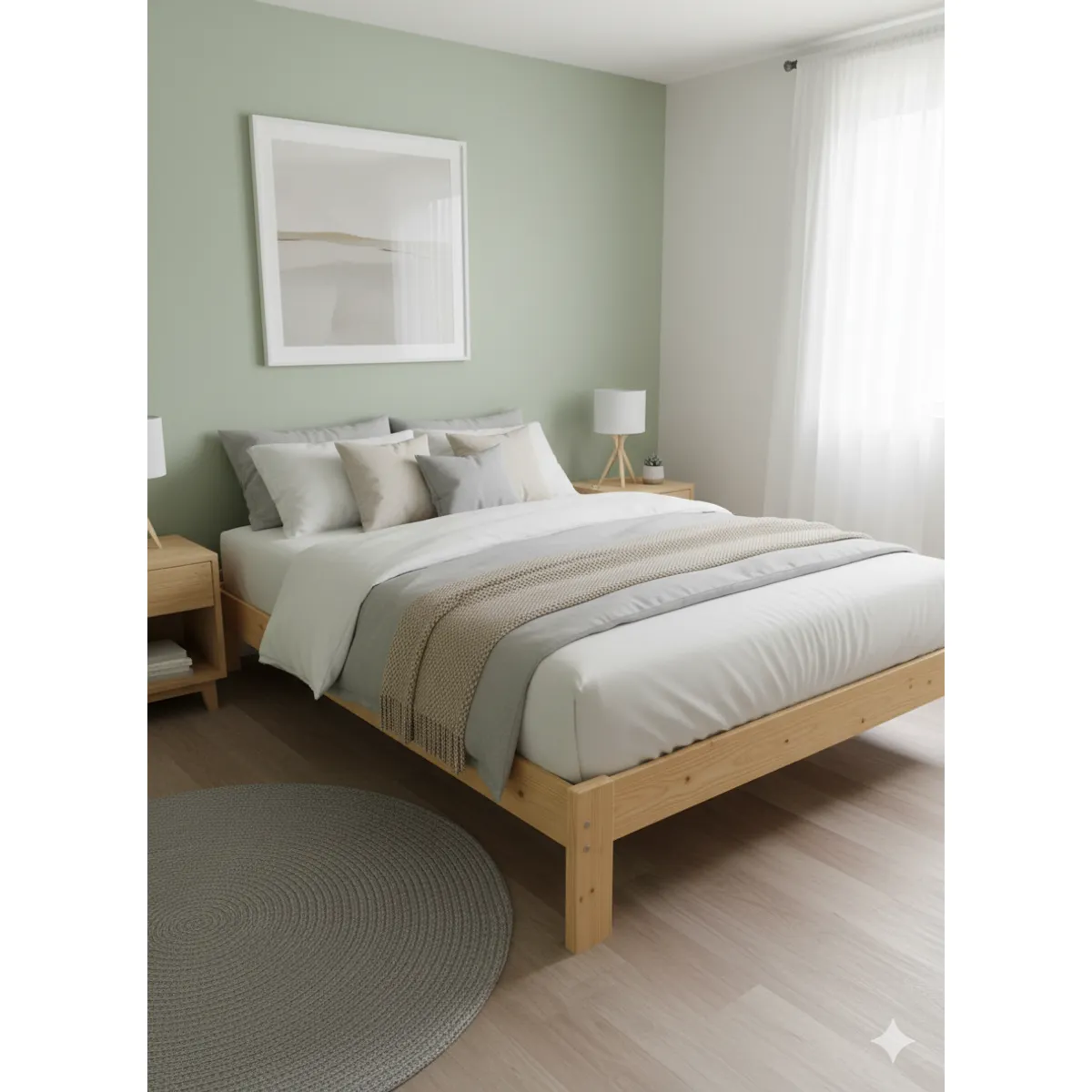 GENERICO - TARIMA DE PINO 2 PLZ COLOR NATURAL