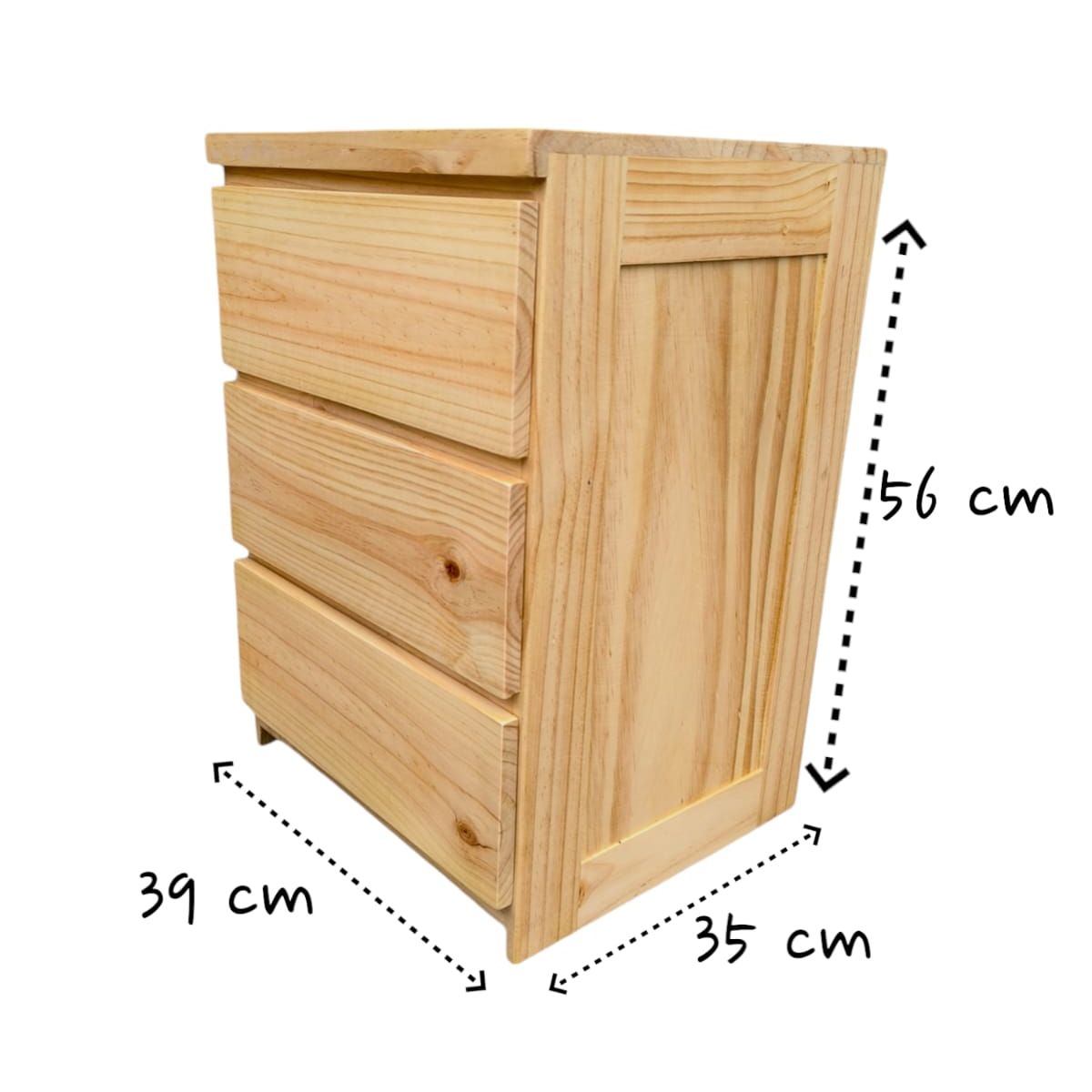 GENERICO - VELADOR DE PINO COLOR NATURAL