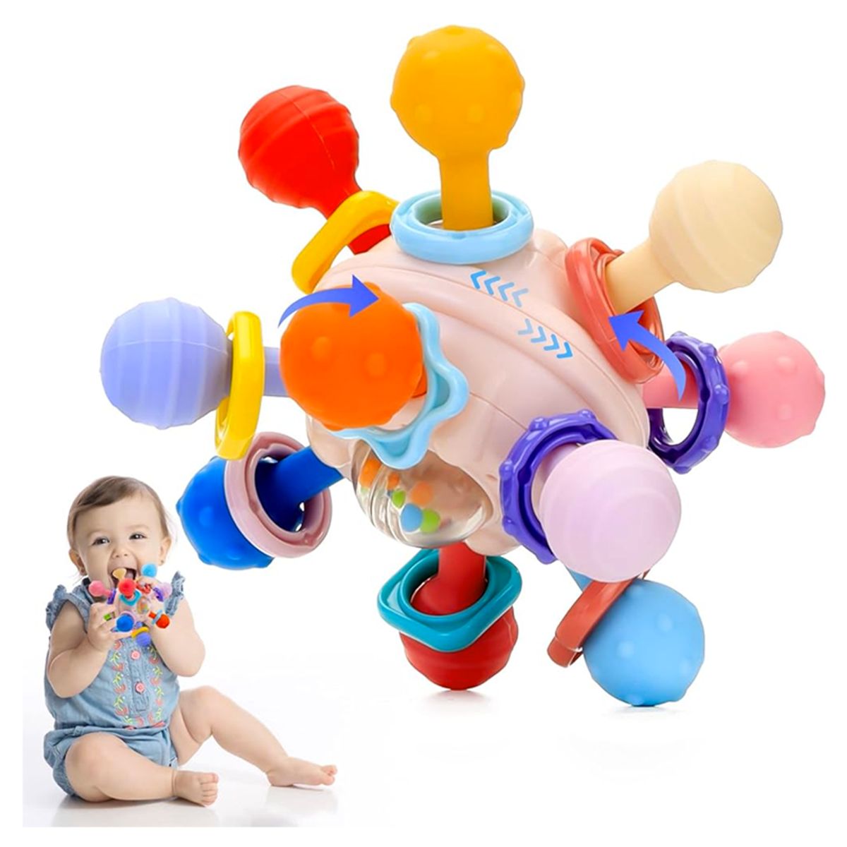 HUANGER - Sonajero Mordedor de Silicona Bola de Actividades