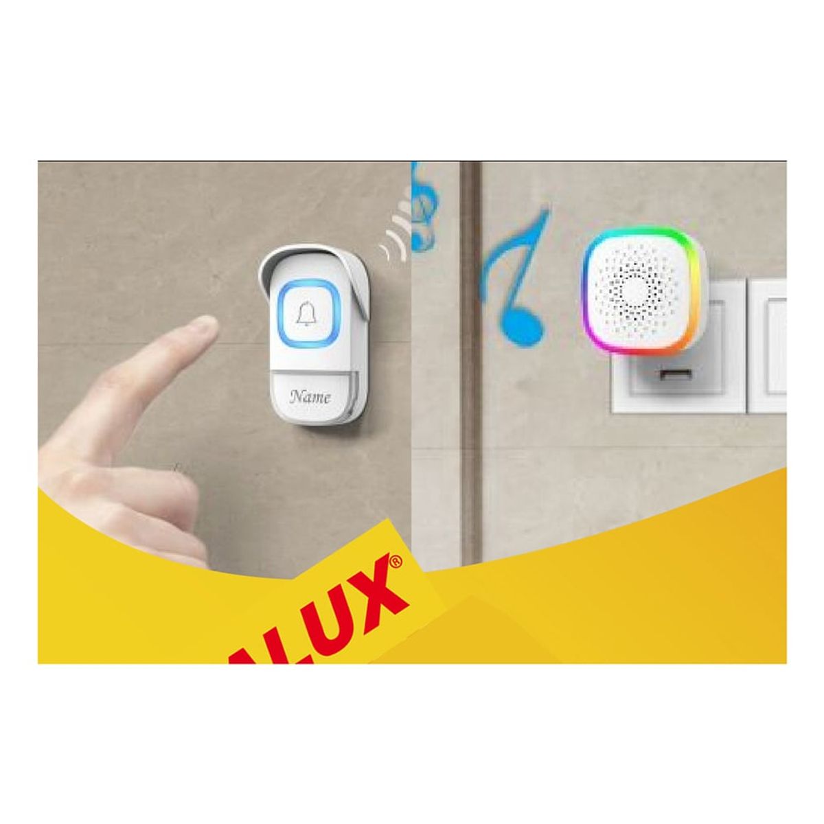 OPALUX - Timbre Inalámbrico USB Para Casa O Negocio - 60 Melodías Y Luz RGB