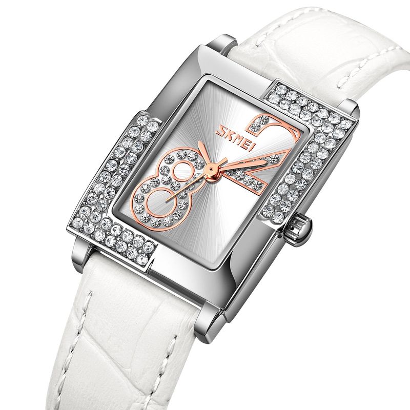 SKMEI - RELOJ SKMEI 9289 Blanco CORREA CUERO PARA MUJER_.