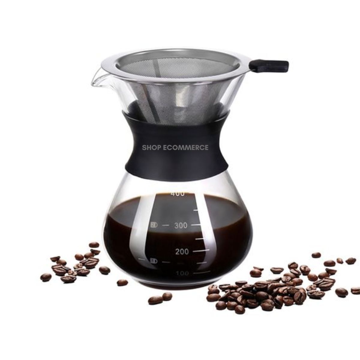 GENERICO - Cafetera  de goteo  con filtro de acero inoxidable 400 ml